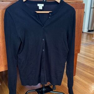 J. Crew black cotton Caryn cardigan Small